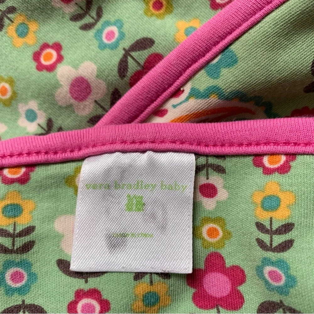 Vera Bradley Baby Receiving Blanket Tutti Frutti Reversible Green Floral Paisley